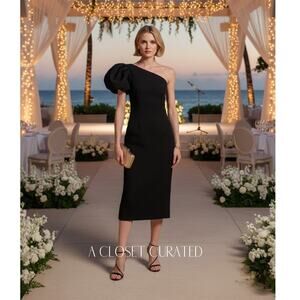 rebecca vallance genevieve midi dress Rebecca Vallance Bridal Genevieve Off-Shoulder CrPe Midi Dress In White - 30% Off